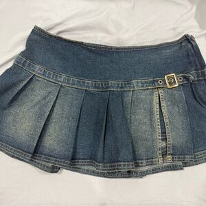 Urban Outfitters Belted Denim Micro Mini Skort